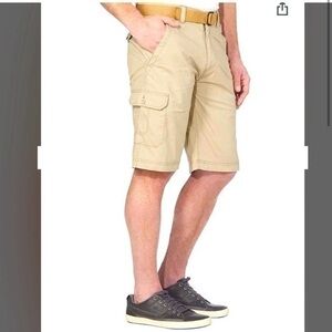 NWT Wearfirst Hi-Rise Cargo Shorts Men Size 32 Tan Pockets